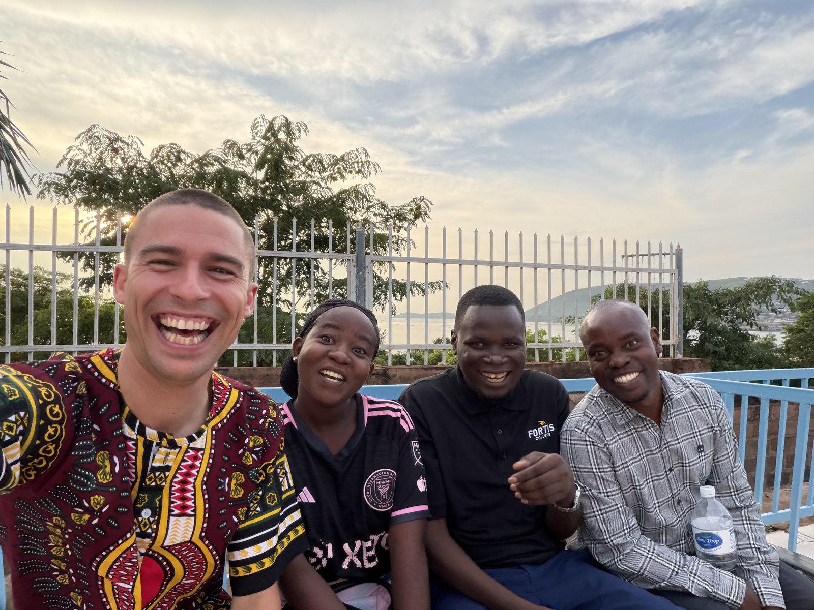 Tim Turner with church members in Tanzania